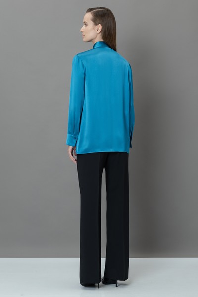 Рубашка VASSA&Co, пол женский, цвет голубой, фото №4