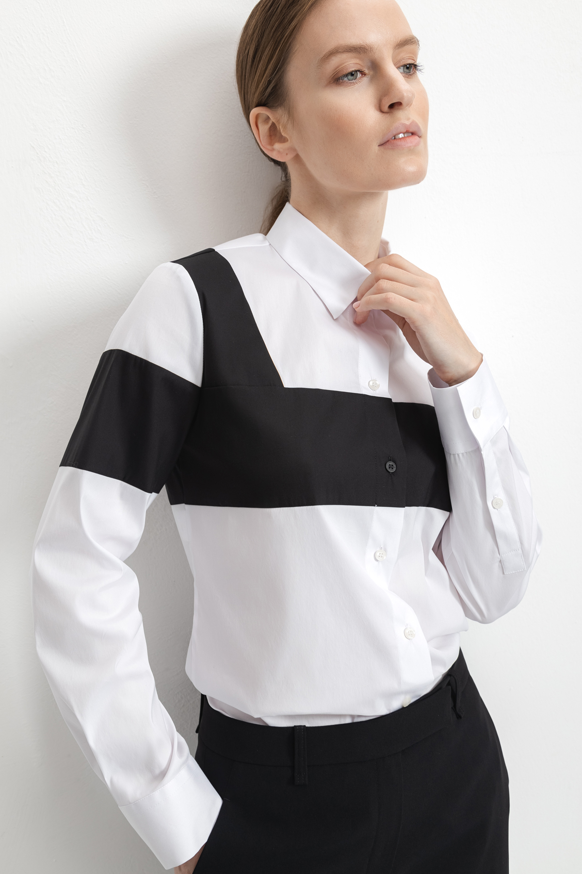 Блузка с графичным принтом VASSA&Co, пол женский, цвет белый, фото №5