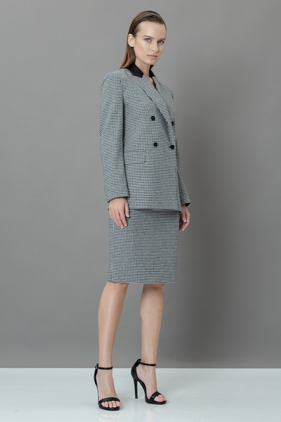 Юбка в гусиную лапку VASSA&Co, пол женский, цвет черный, фото №5