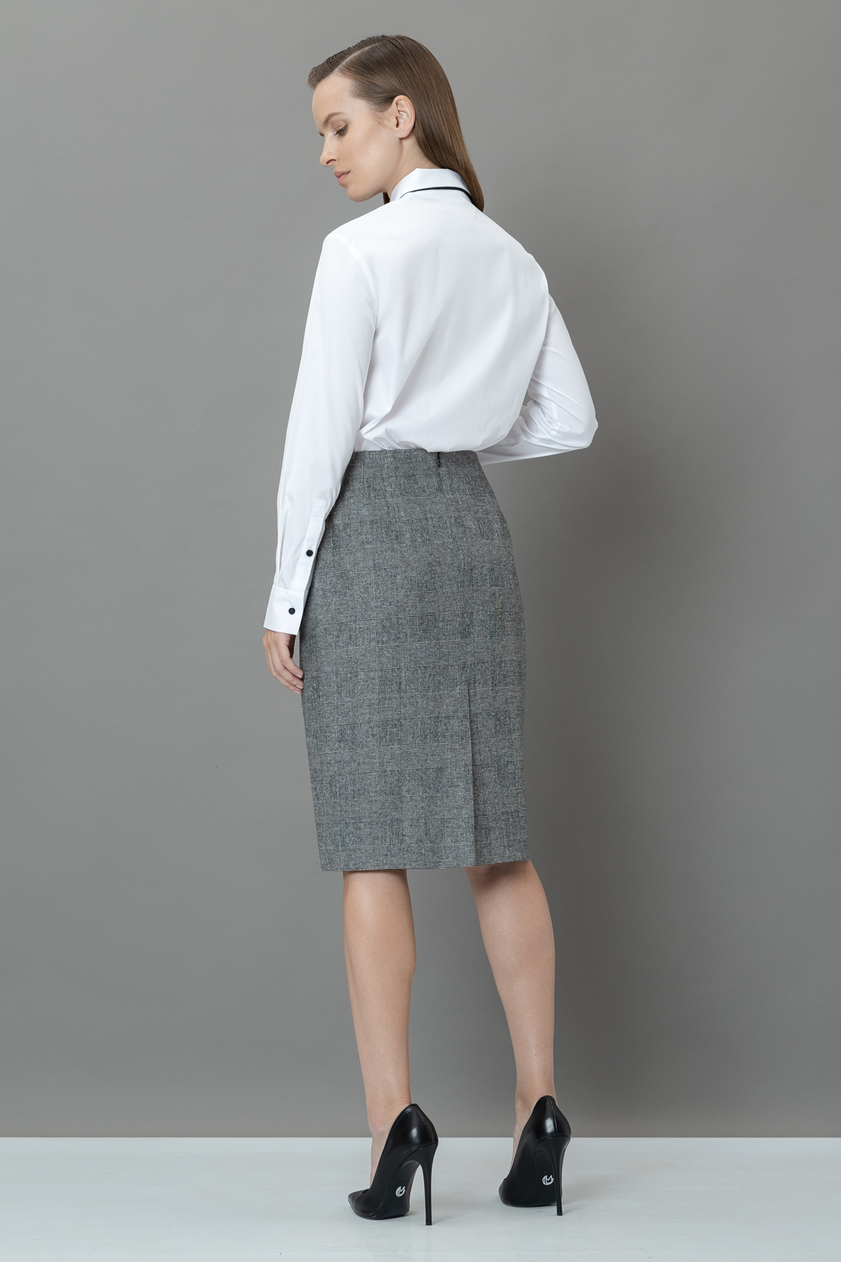 Юбка-карандаш VASSA&Co, пол женский, цвет серый, фото №3