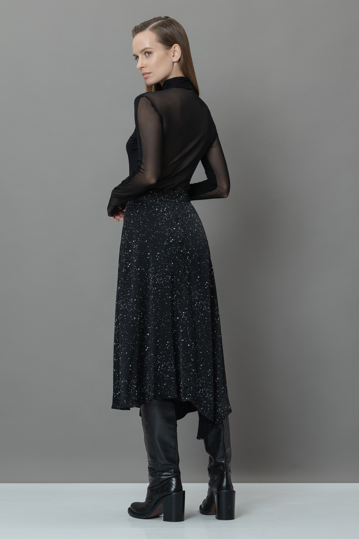 Асимметричная юбка VASSA&Co, пол женский, цвет черный, фото №4