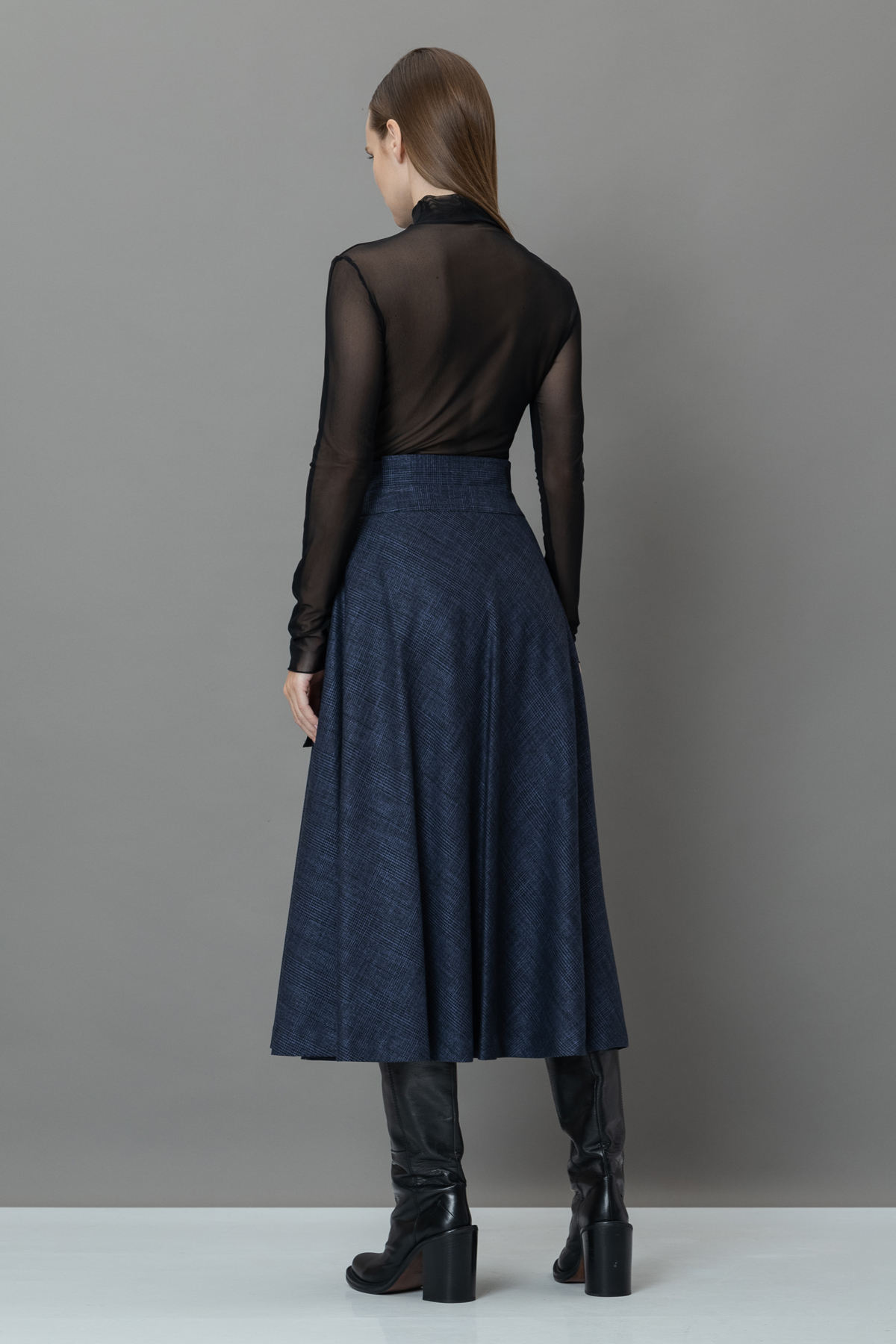 Юбка с поясом-стропой VASSA&Co, пол женский, цвет синий, фото №4