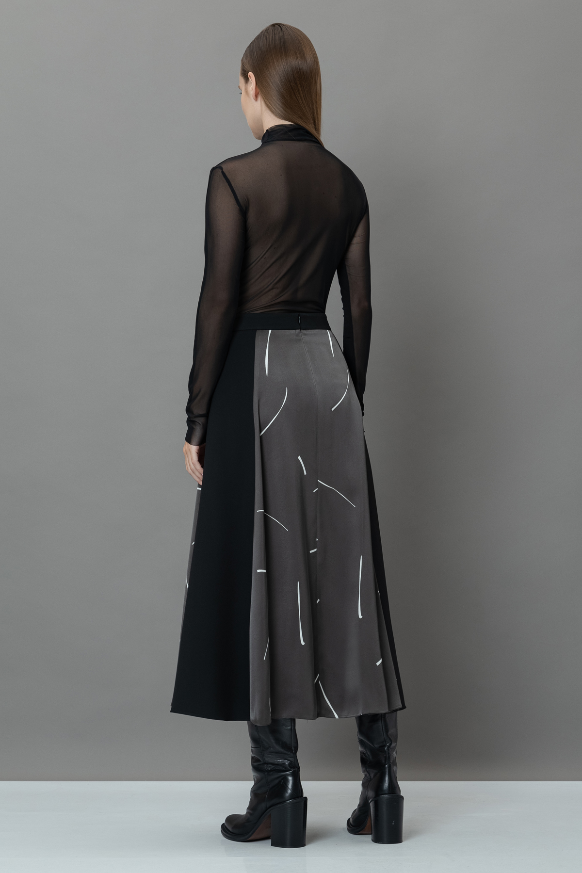 Юбка с контрастной деталью VASSA&Co, пол female, цвет brown, фото №4