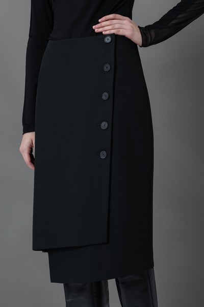 Юбка с асимметричным вырезом VASSA&Co, пол женский, цвет черный, фото №2