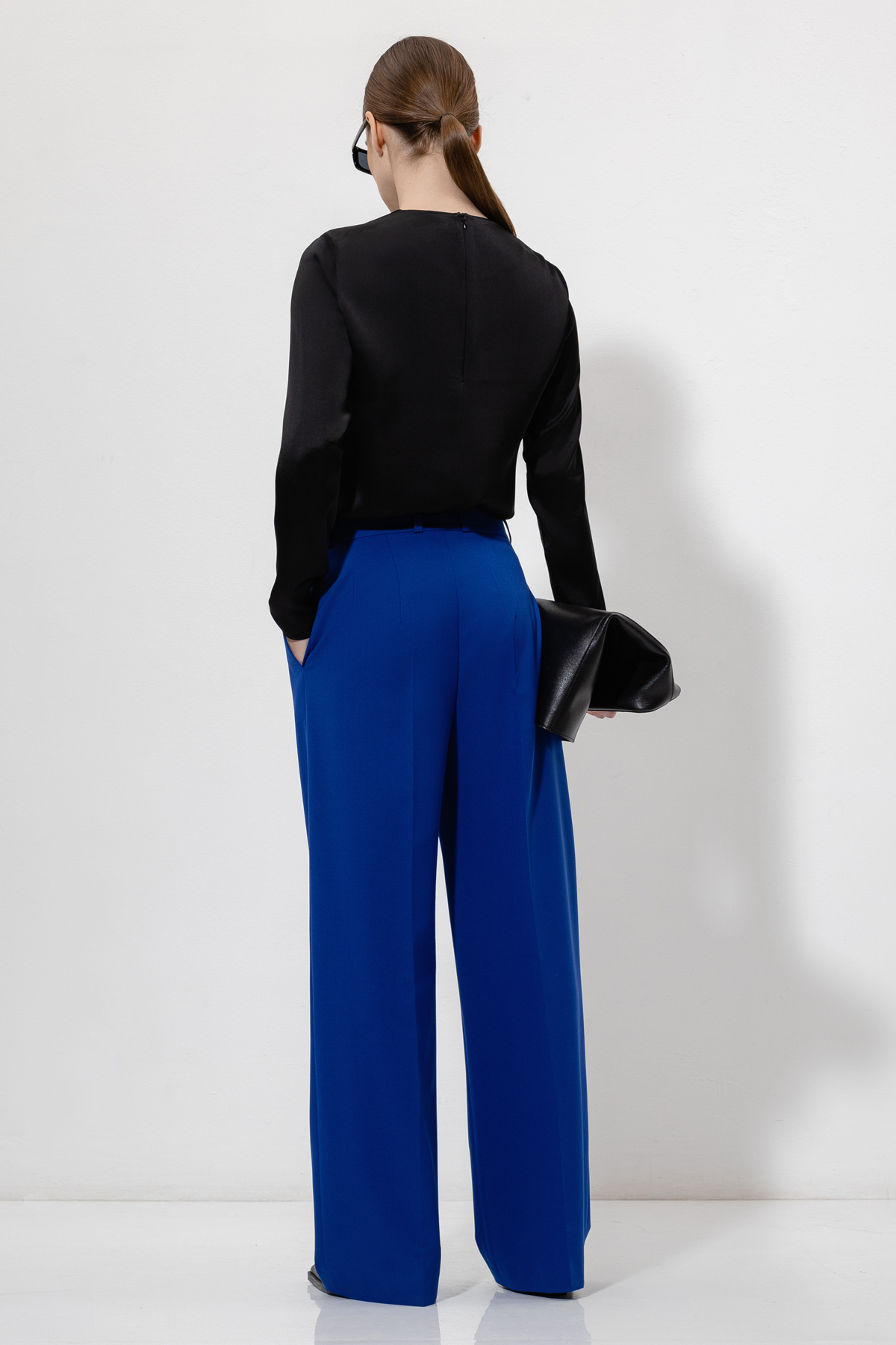 Широкие брюки VASSA&Co, пол женский, цвет синий, фото №4