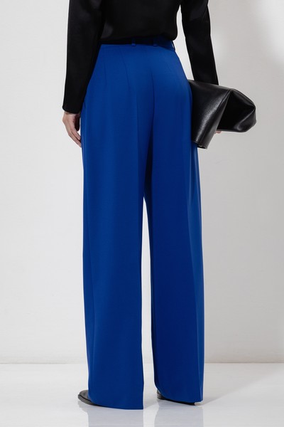 Широкие брюки VASSA&Co, пол женский, цвет синий, фото №5