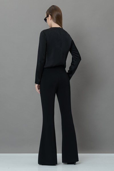 Брюки-клеш VASSA&Co, пол женский, цвет черный, фото №3