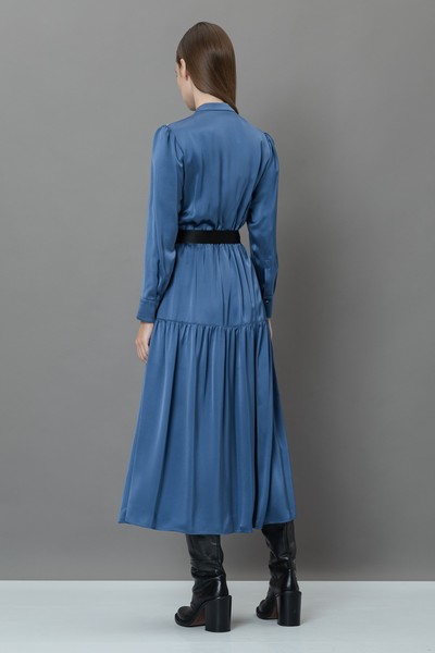 Платье из вискозы VASSA&Co, пол женский, цвет синий, фото №4