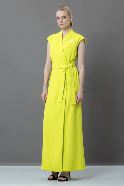 Платье на запах VASSA&Co, пол женский, цвет желтый, фото №2