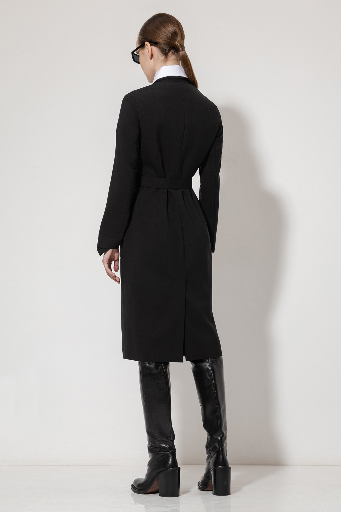 Платье с рубашечным воротником VASSA&Co, пол женский, цвет черный, фото №4