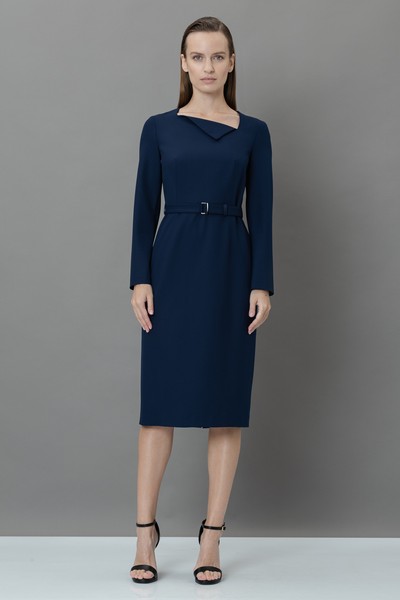 Платье-футляр с асимметричным вырезом VASSA&Co, пол женский, цвет синий, фото №3