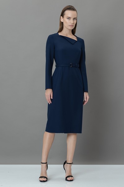 Платье-футляр с асимметричным вырезом VASSA&Co, пол женский, цвет синий, фото №2