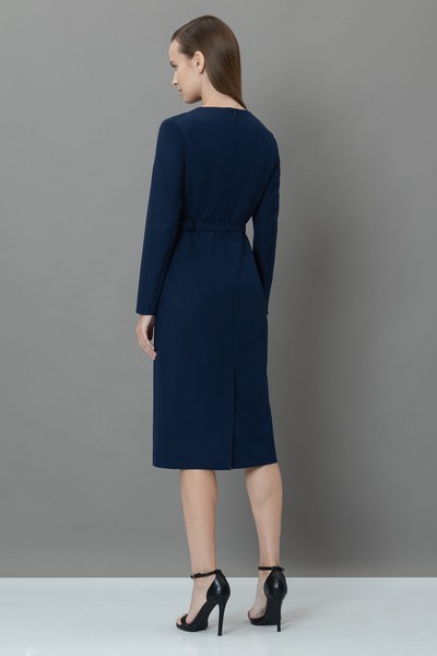 Платье-футляр с асимметричным вырезом VASSA&Co, пол женский, цвет синий, фото №4