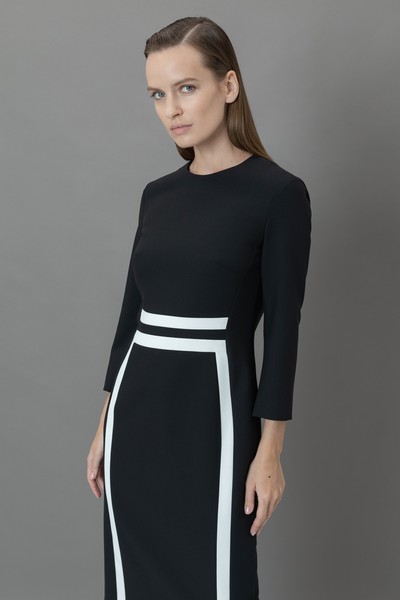 Платье с контрастной отделкой VASSA&Co, пол female, цвет black, фото №5