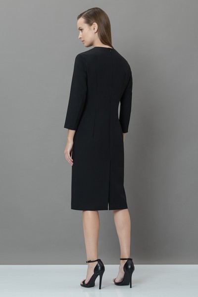 Платье с контрастной отделкой VASSA&Co, пол female, цвет black, фото №4