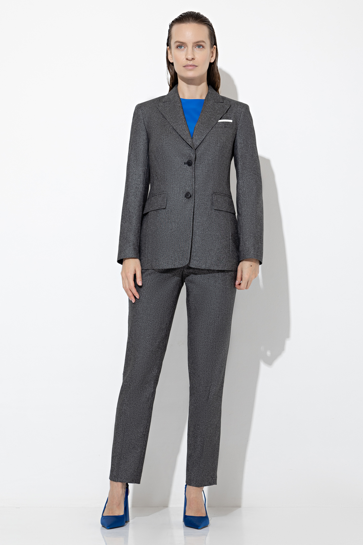 Жакет VASSA&Co, пол женский, цвет серый, фото №3