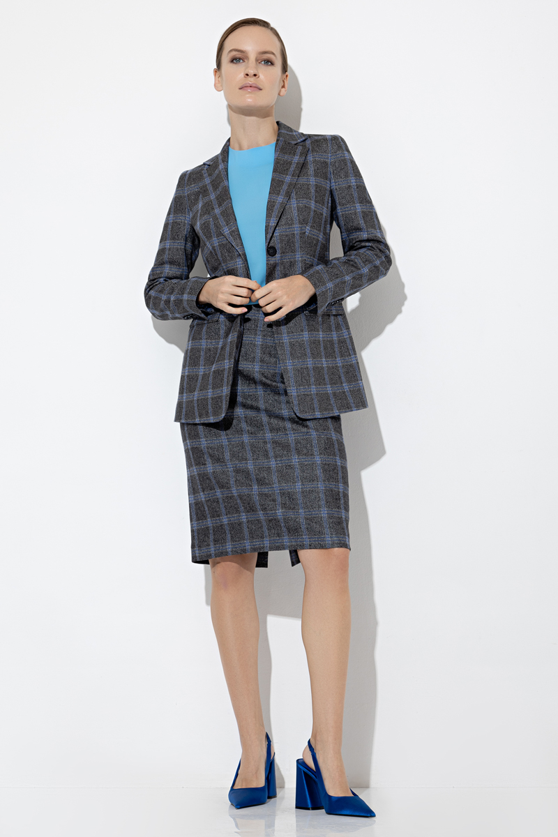 Юбка в клетку VASSA&Co, пол женский, цвет серый, фото №3