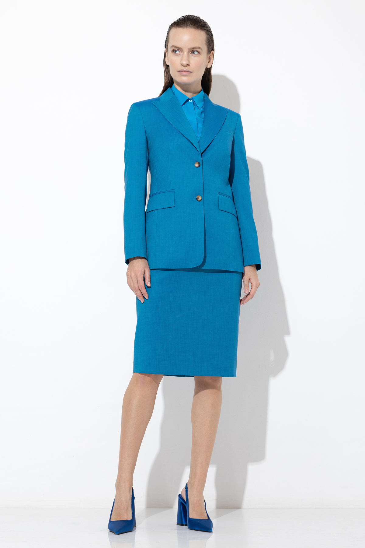 Юбка VASSA&Co, пол женский, цвет голубой, фото №2