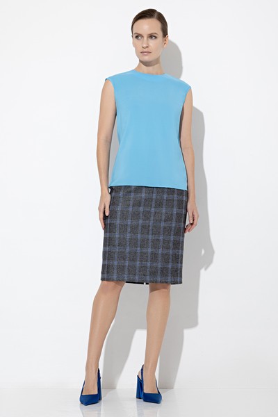 Базовая блузка VASSA&Co, пол женский, цвет синий, фото №2