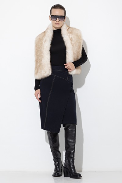 Шарф из меха VASSA&Co, пол женский, цвет бежевый, фото №3