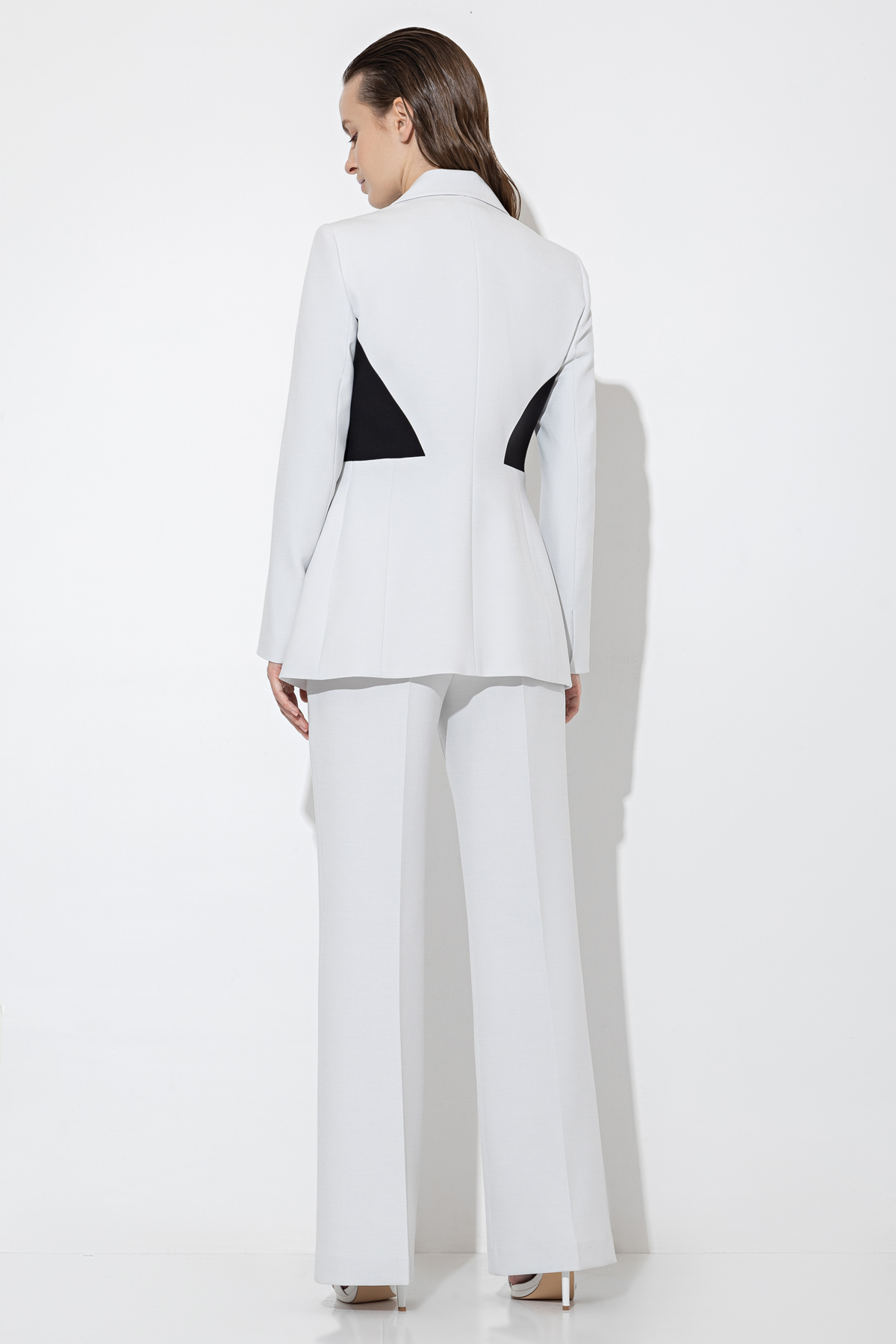Жакет с контрастными деталями VASSA&Co, пол женский, цвет белый, фото №12