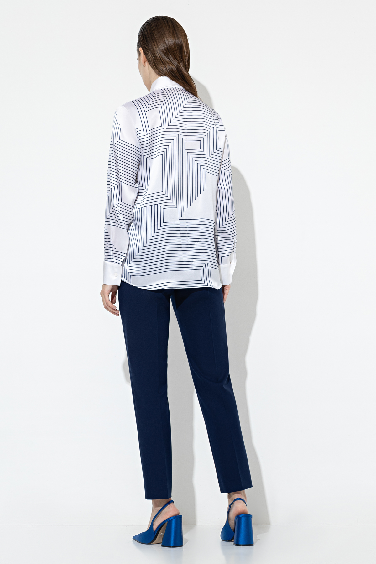 Блузка из шелка VASSA&Co, пол женский, цвет белый, фото №5