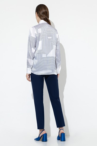 Блузка из шелка VASSA&Co, пол женский, цвет белый, фото №5