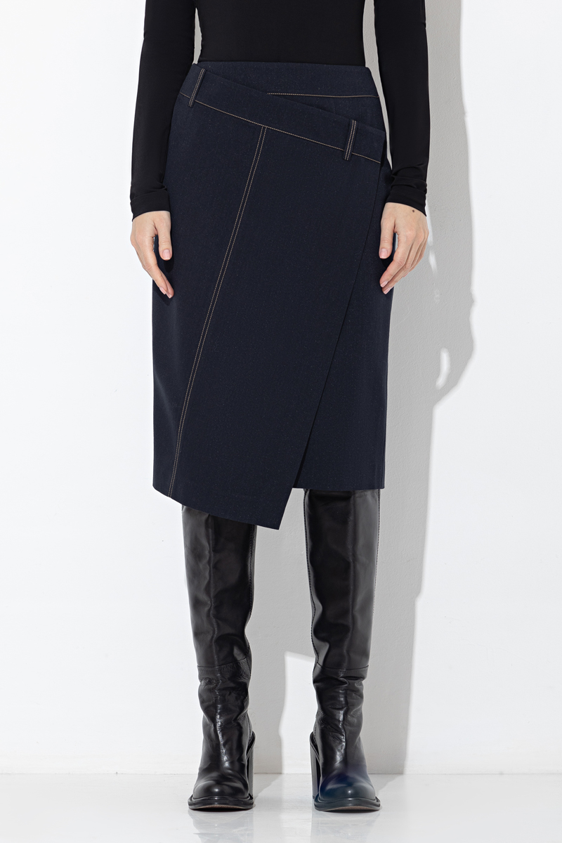 Асимметричная юбка VASSA&Co, пол женский, цвет серый, фото №3