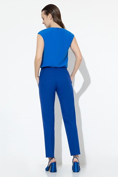 Зауженные брюки VASSA&Co, пол женский, цвет синий, фото №5