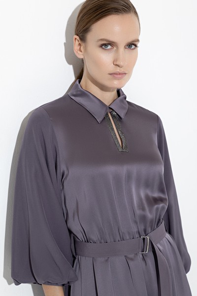 Платье с широкими рукавами VASSA&Co, пол женский, цвет фиолетовый, фото №3