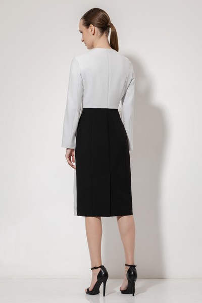 Платье с контрастной деталью VASSA&Co, пол female, цвет white, фото №3