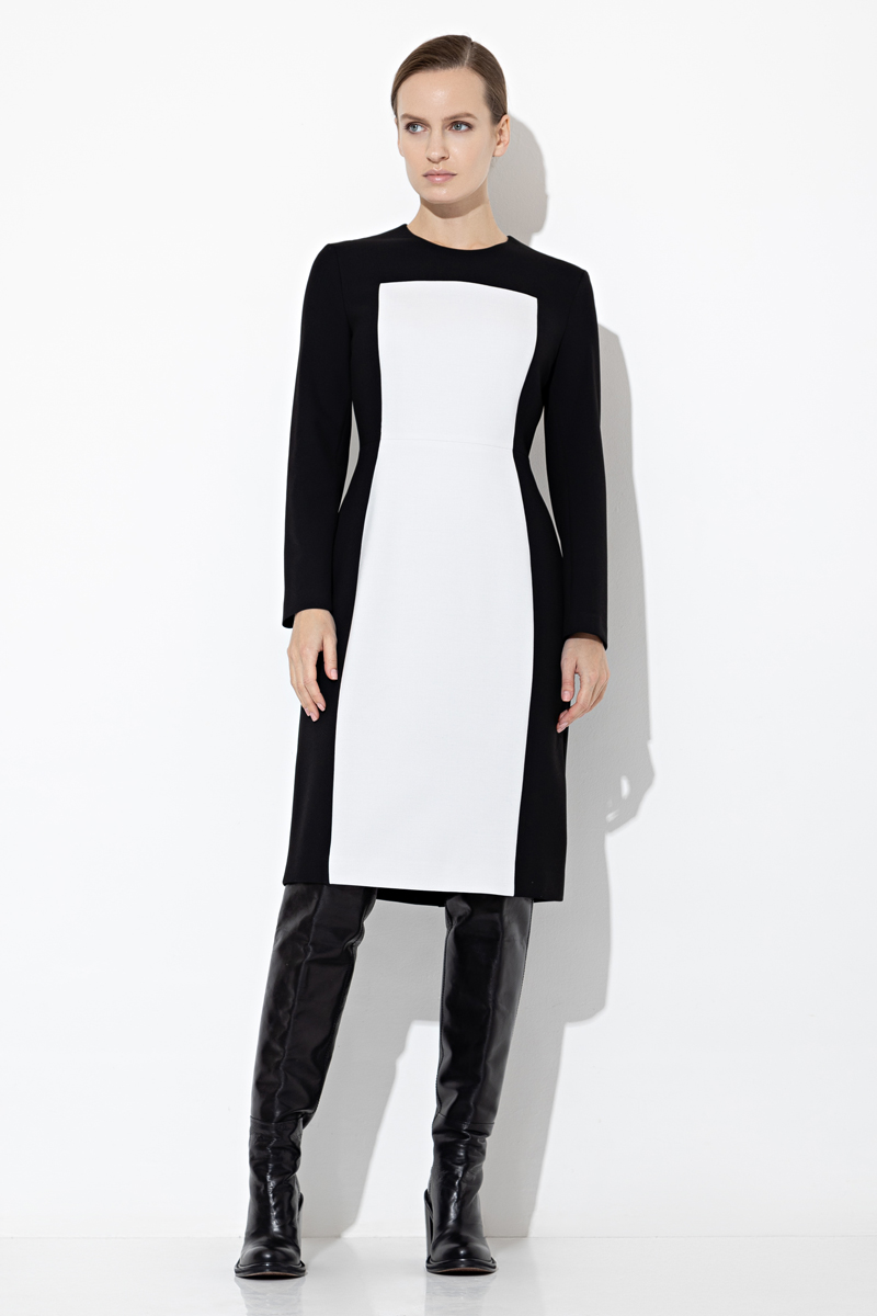 Платье с контрастной деталью VASSA&Co, пол женский, цвет черный, фото №3