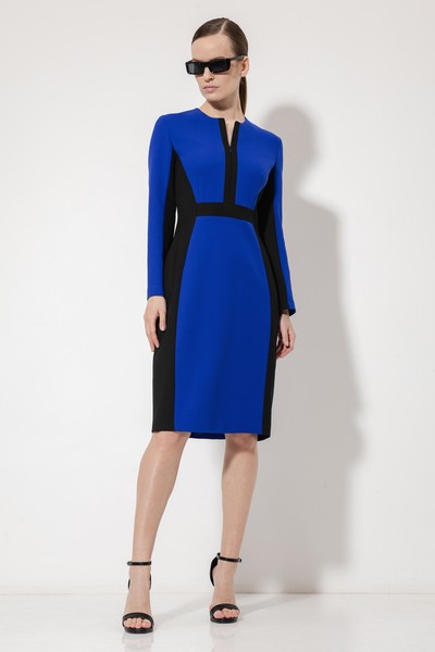Платье с контрастной отделкой VASSA&Co, пол женский, цвет синий, фото №2