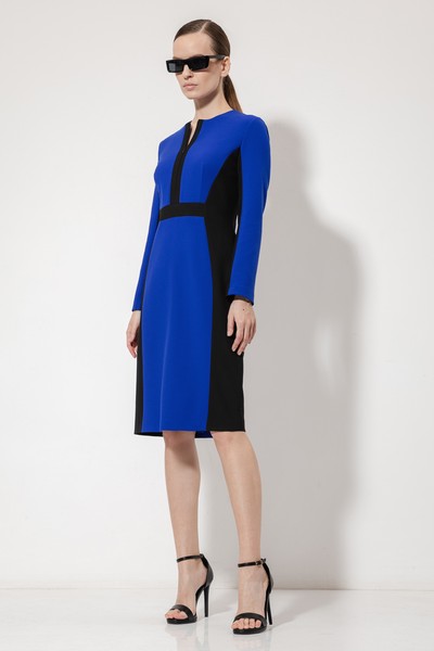 Платье с контрастной отделкой VASSA&Co, пол женский, цвет синий, фото №3