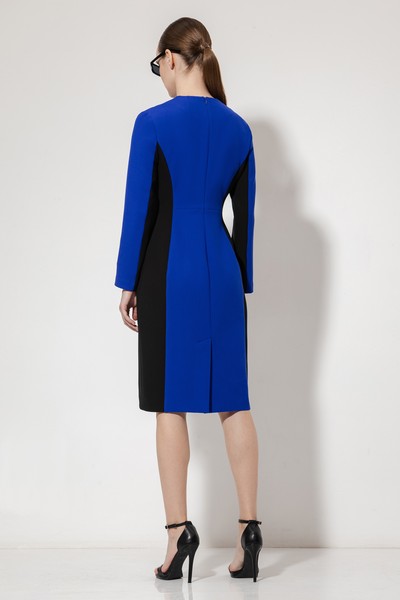 Платье с контрастной отделкой VASSA&Co, пол женский, цвет синий, фото №4