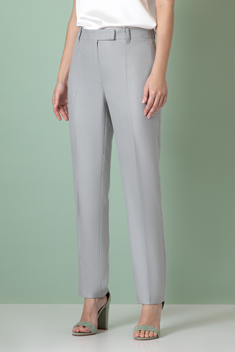 Брюки в мелкую клетку VASSA&Co, пол женский, цвет серый, фото №4