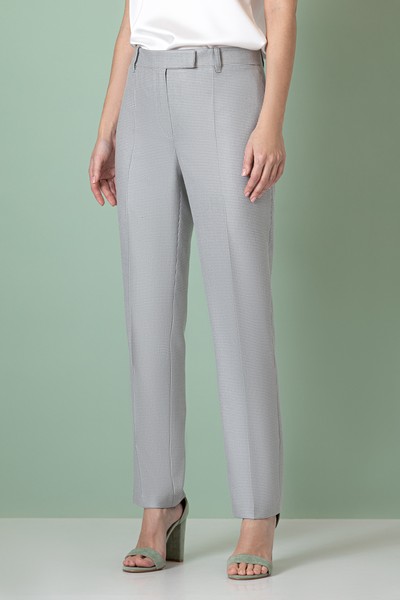 Брюки в мелкую клетку VASSA&Co, пол женский, цвет серый, фото №4