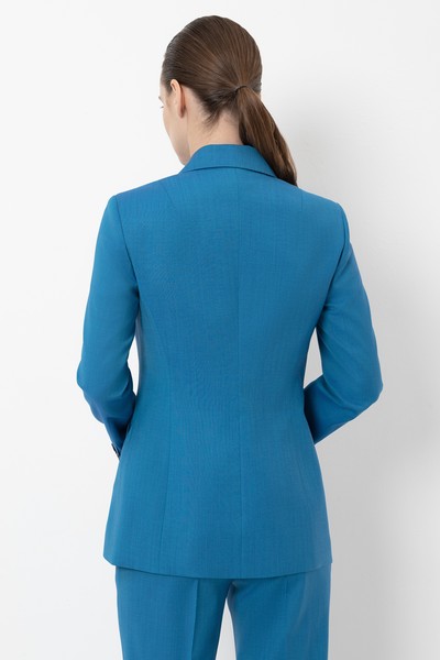 Однобортный жакет VASSA&Co, пол женский, цвет голубой, фото №6