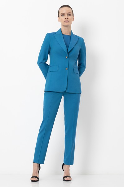 Однобортный жакет VASSA&Co, пол женский, цвет голубой, фото №3