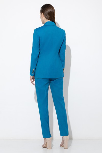 Однобортный жакет VASSA&Co, пол женский, цвет голубой, фото №4