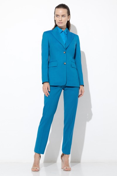 Однобортный жакет VASSA&Co, пол женский, цвет голубой, фото №2