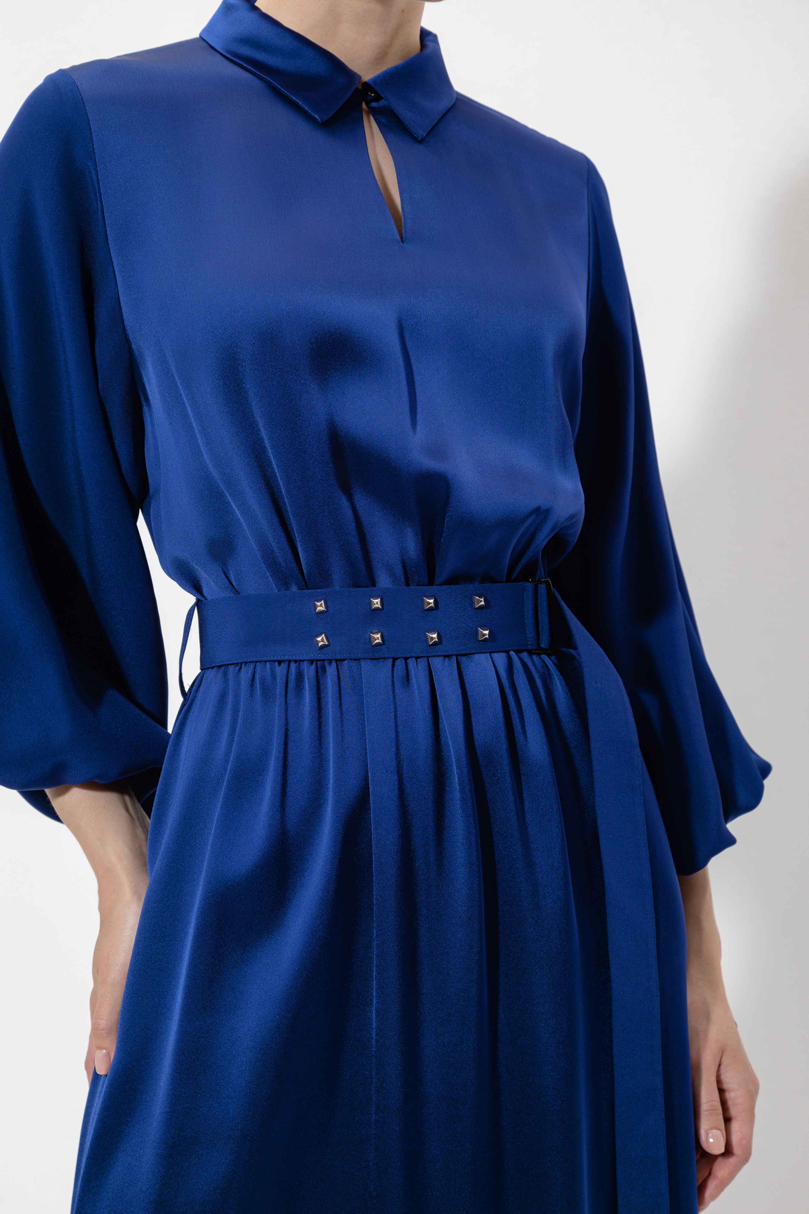 Платье из вискозы VASSA&Co, пол женский, цвет синий, фото №5