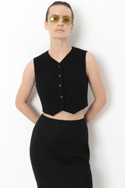 Vest VASSA&Co, пол female, цвет black, фото №5