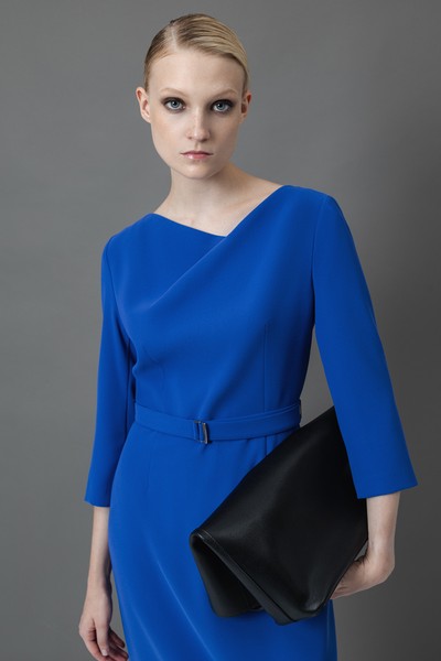 Платье с асимметричным вырезом VASSA&Co, пол женский, цвет синий, фото №2