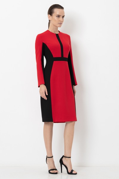 Платье с контрастной отделкой VASSA&Co, пол женский, цвет красный, фото №2