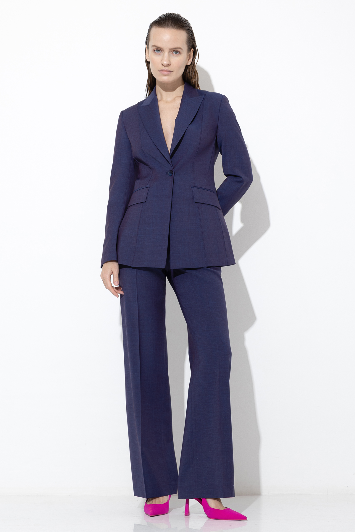 Однобортный жакет VASSA&Co, пол женский, цвет фиолетовый, фото №2