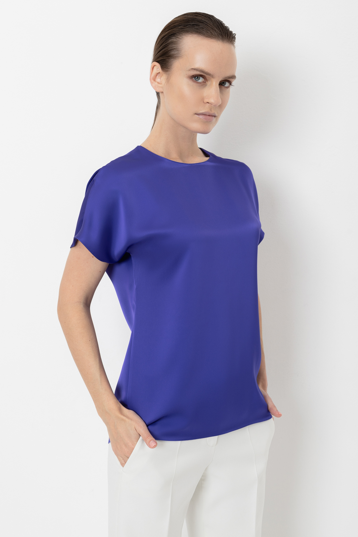 Блузка VASSA&Co, пол женский, цвет фиолетовый, фото №3