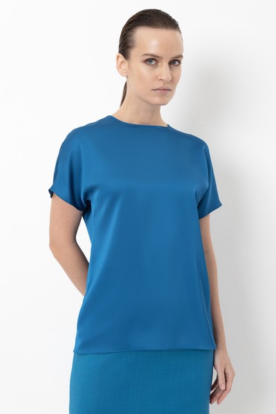 Блузка VASSA&Co, пол женский, цвет синий, фото №2