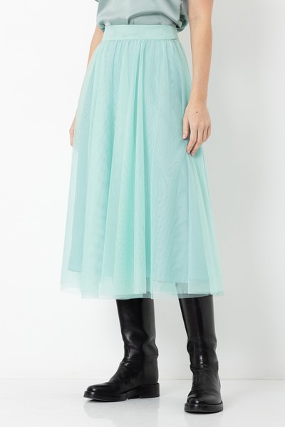 Юбка из сетки VASSA&Co, пол женский, цвет зеленый, фото №3