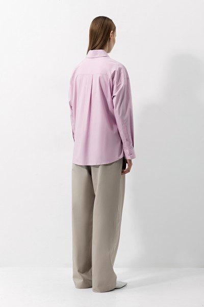 Рубашка прямого кроя , пол женский, цвет розовый, фото №2